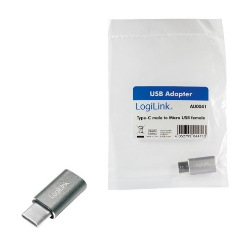 LogiLink Adapter LogiLink AU0041 USB-C na Micro USB srebrny