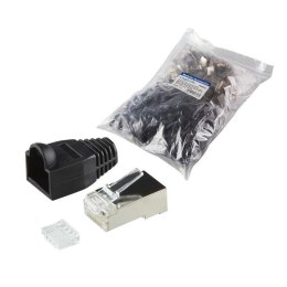 LogiLink Wtyk RJ45 CAT.6 FTP LogiLink MP0022 z osłonką, czarny 100szt