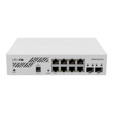 MIKRO TIK Switch zarządzalny MikroTik CSS610-8G-2S+IN 8x1GbE 2xSFP+ PoE