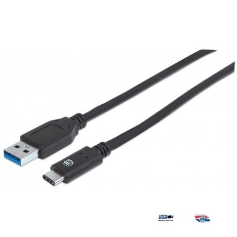 Manhattan Kabel Manhattan USB 3.1 GEN2 MIC-C/A M/M 1m, czarny