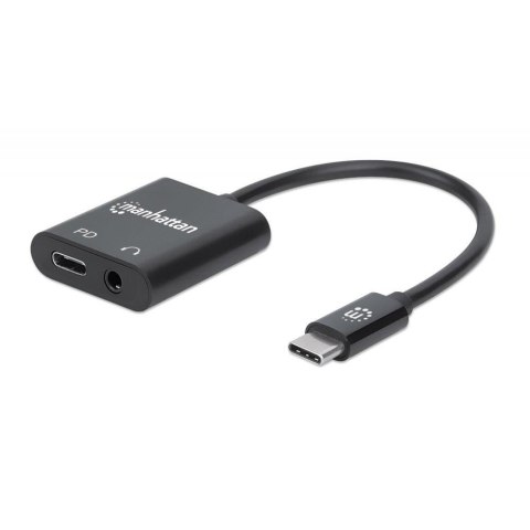 Manhattan Kabel adapter Manhattan Słuchawkowy USB-C / Jack 3.5mm z USB-C PD