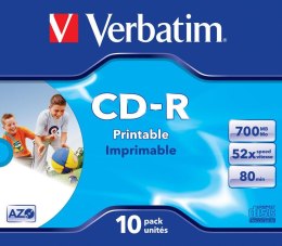 VERBATIM CD-R Verbatim 700MB AZO printable (10 Jewel Case)