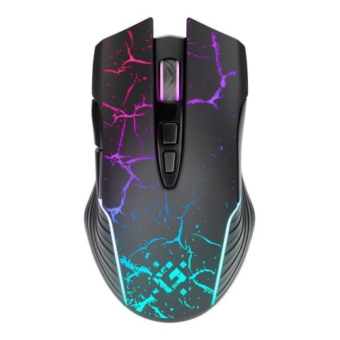 Defender Mysz bezprzewodowa Defender COMMANDER GM-511 optyczna 1600dpi czarna RGB AKUMULATOR 7 przycisków Gaming BLUETOOTH