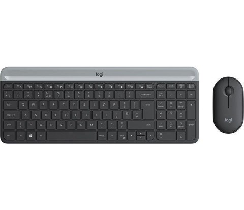 LOGITECH Zestaw bezprzewodowy klawiatura + mysz Logitech MK470 Slim Combo czarny