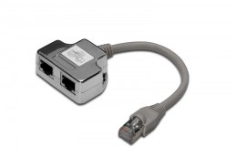 Digitus Adapter RJ45 na kablu / 2x gniazdo RJ45 ekran