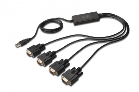 Digitus Konwerter/Adapter USB 2.0 do 4x RS232 (DB9) z kablem USB A M/Ż dł. 1,5m