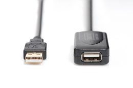 Digitus Przedłużacz/Extender USB 2.0 HighSpeed Typ USB A/USB A M/Ż aktywny, czarny 5m