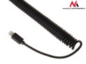 Maclean Ładowarka samochodowa 2xUSB, lightning spiralny 1.8m MCE76 5.2A