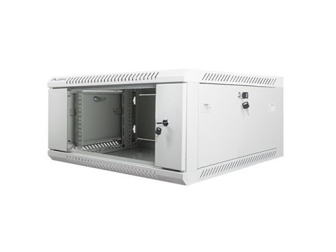 Lanberg Szafa instalacyjna wisząca 19 cali 4U 600X600mm szara (drzwi szklane)