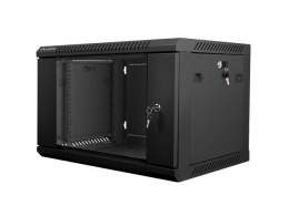 Lanberg Szafa instalacyjna wisząca 19 cali 6U 600X450mm czarna (drzwi szklane)