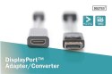 Digitus Kabel adapter Displayport z zatrzaskiem 1080p 60Hz FHD Typ DP/HDMI A M/Ż czarny 0,15m