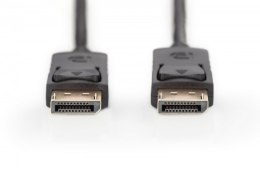 Digitus Kabel połączeniowy DisplayPort z zatrzaskami 4K 60Hz UHD Typ DP/DP M/M czarny 2m