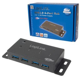 LogiLink HUB 4xUSB3.0 Aktywny Metalowa obudowa