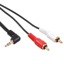 Maclean Przewód mini jack 3,5mm kątowy 2RCA 1m MCTV-824 Czarny