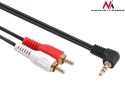 Maclean Przewód mini jack 3,5mm kątowy 2RCA 1m MCTV-824 Czarny