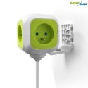 GreenBlue MagicCube poczwórne gniazdko prądowe, 2 wejścia usb 1,4m GB118