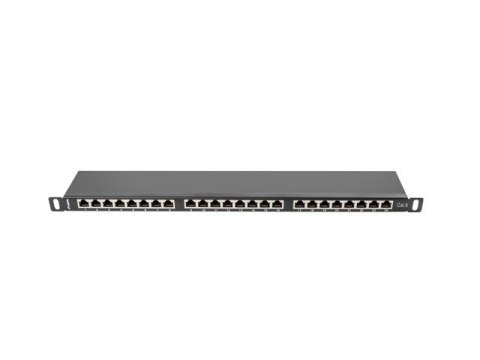 Lanberg Patch Panel 24 Port 0.5U Kat.6 czarny ekranowany
