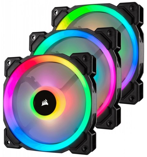 Corsair Fan LL120 RGB LED PWM 3 Fun Pack Dual Light Loop RGB LED PWN Fan - 3 Fan Pack with Lighting Node PRO