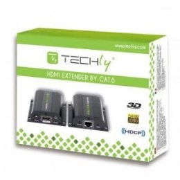 Techly Extender HDMI po skrętce Cat.5e/6/6a/7 do 60m, z odbiornikiem IR, czarny