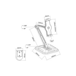 Techly Ramię biurkowe/ścienne do Tabletu i iPad 4,7-12cali regulowane czarne