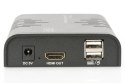 Digitus Przedłużacz/Extender KVM (HDMI+USB) do 120m po Cat.5e UTP lub IP, 1080p FHD 60Hz, audio (zestaw)