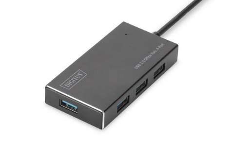 Digitus HUB/Koncentrator 4-portowy USB 3.0 SuperSpeed, aktywny, aluminium