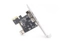 Digitus Karta (Kontroler) Firewire (400) PCI Exp., 2xZew. 1xZew.(Mini) IEEE1394a 6pin+Mini,Low Profile,VT6308P