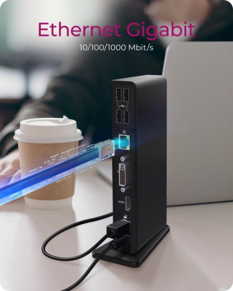 IcyBox IB-DK2241AC USB,HDMI,LAN,DVI-I,Mic