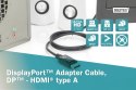 Digitus Kabel adapter DisplayPort 1.2 z zatrzaskiem 4K 60Hz UHD Typ DP/HDMI A M/M czarny 2m