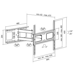 LogiLink Uchwyt ścienny LCD/LED 37-70, max. 50kg