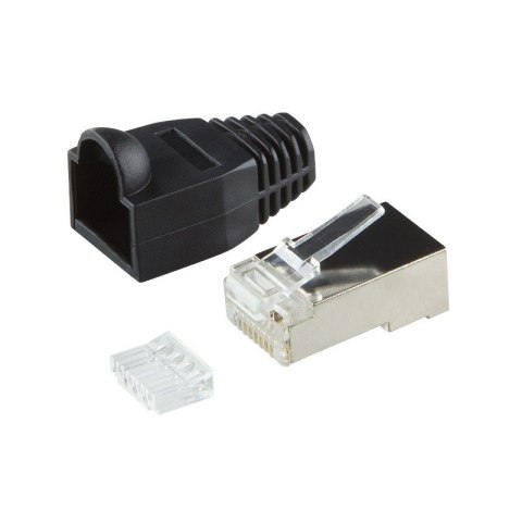 LogiLink Wtyki RJ45 CAT.6 100szt. ekranowane z osłoną, czarne