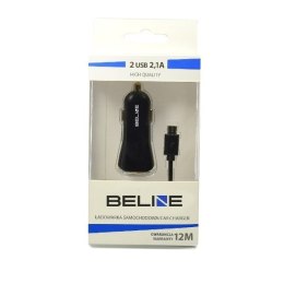 Beline Ładowarka samochodowa 2xUSB + microUSB 2.1A czarna