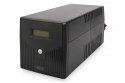 Digitus Zasilacz awaryjny UPS Line-Ineractive LCD, 1000VA/600W, 2x12V/7Ah, AVR, 4xSCHUKO, USB, RS232, RJ45