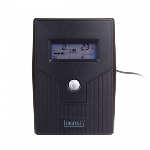 Digitus Zasilacz awaryjny UPS Line-Ineractive LCD, 600VA/360W, 1x12V/7Ah, AVR, 2xSCHUKO, USB, RJ11