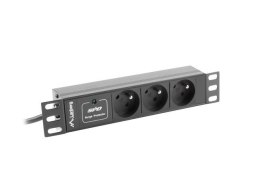 Lanberg Listwa zasilająca Rack PDU 10 cali 1U 3x PL 2m 16A 230V PL czarna