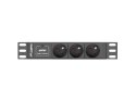 Lanberg Listwa zasilająca Rack PDU 10 cali 1U 3x PL 2m 16A 230V PL czarna