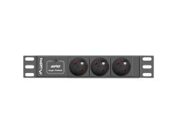 Lanberg Listwa zasilająca Rack PDU 10 cali 1U 3x PL 2m 16A 230V PL czarna