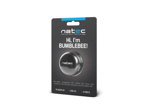 Natec Hub USB 4 porty Bumblebee USB 2.0 czarny