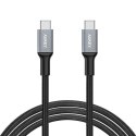AUKEY CB-CD6 kabel USB-C - USB-C 2m 60W PD 3A 20V nylonowy oplot czarny