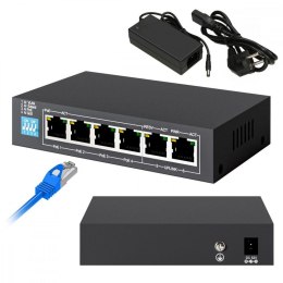 Extralink Switch KRIOS PoE 4x Gigabit PoE/PoE+, 2x RJ45 Uplink Gigabit, 60W