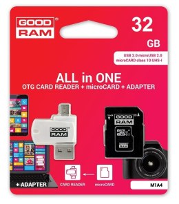 GOODRAM Karta pamięci microSDHC 32GB CL10 + Adapter + Czytnik