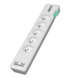 EVER Listwa antyprzepięciowa ELITE USB 1.5m T/LZ11-ELI015/0000