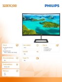 Philips Monitor 322E1C 31.5 cala Curved VA HDMI DP