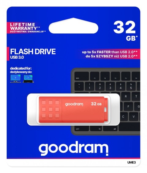 GOODRAM Pendrive UME3 32GB USB 3.0 Pomarańczowy