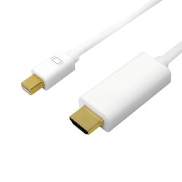 LogiLink Kabel mini DisplayPort do HDMI,4K, 5m Biały