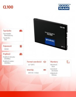 GOODRAM Dysk CL100 G3 120GB SATA3 2,5