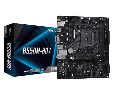 ASRock Płyta główna B550M-HDV AM4 2DDR4 HDMI/DVI/D-SUB M.2 mATX