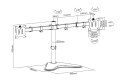 Digitus Stojak biurkowy podwójny z zaciskiem 2xLCD max. 32" max. Obciążenie 2x 8kg uchylno-obrotowy czarny