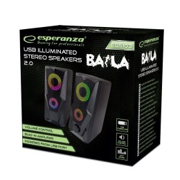 Esperanza Głośnik 2,0 USB Led Rainbow Baila