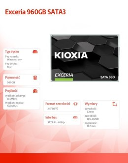 Kioxia Dysk SSD Exceria 960GB SATA3 550/540Mb/s